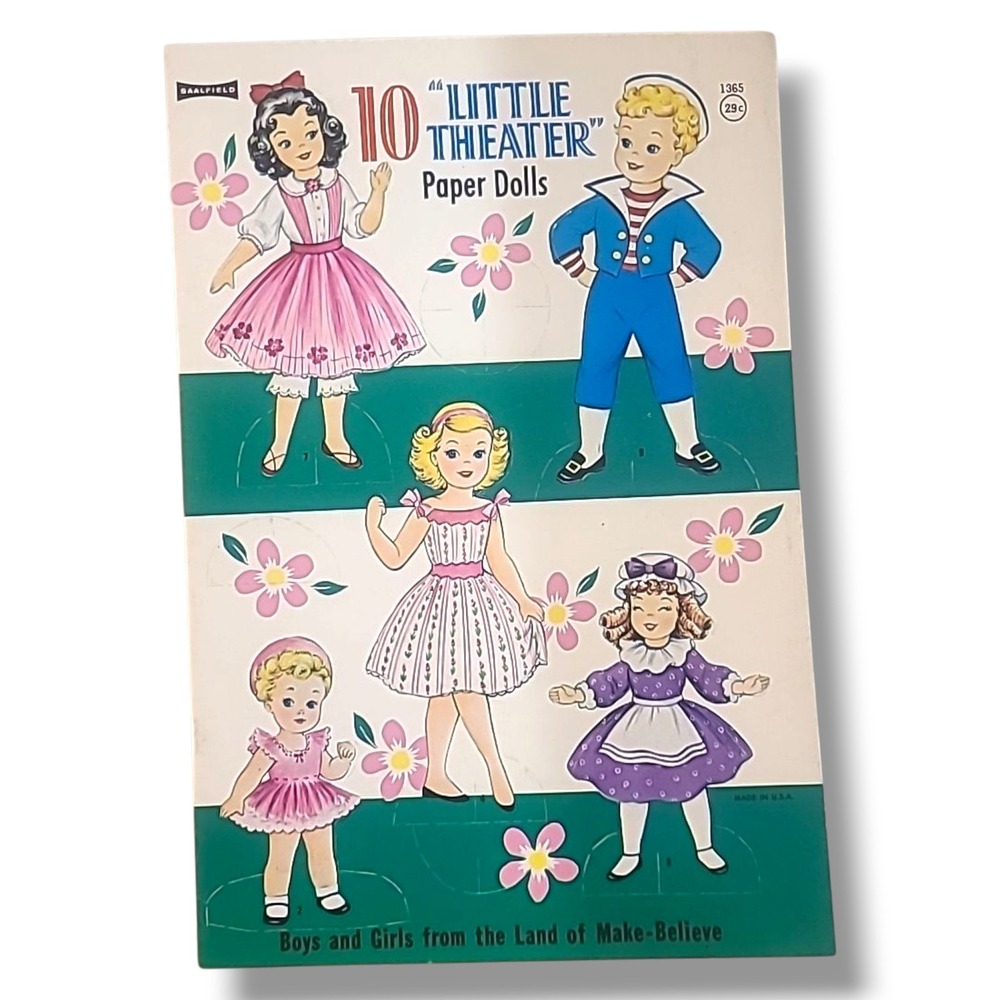 Little Theater Paper Dolls Saalfield‎ 10 Dolls Vintage Uncut Storybook Style